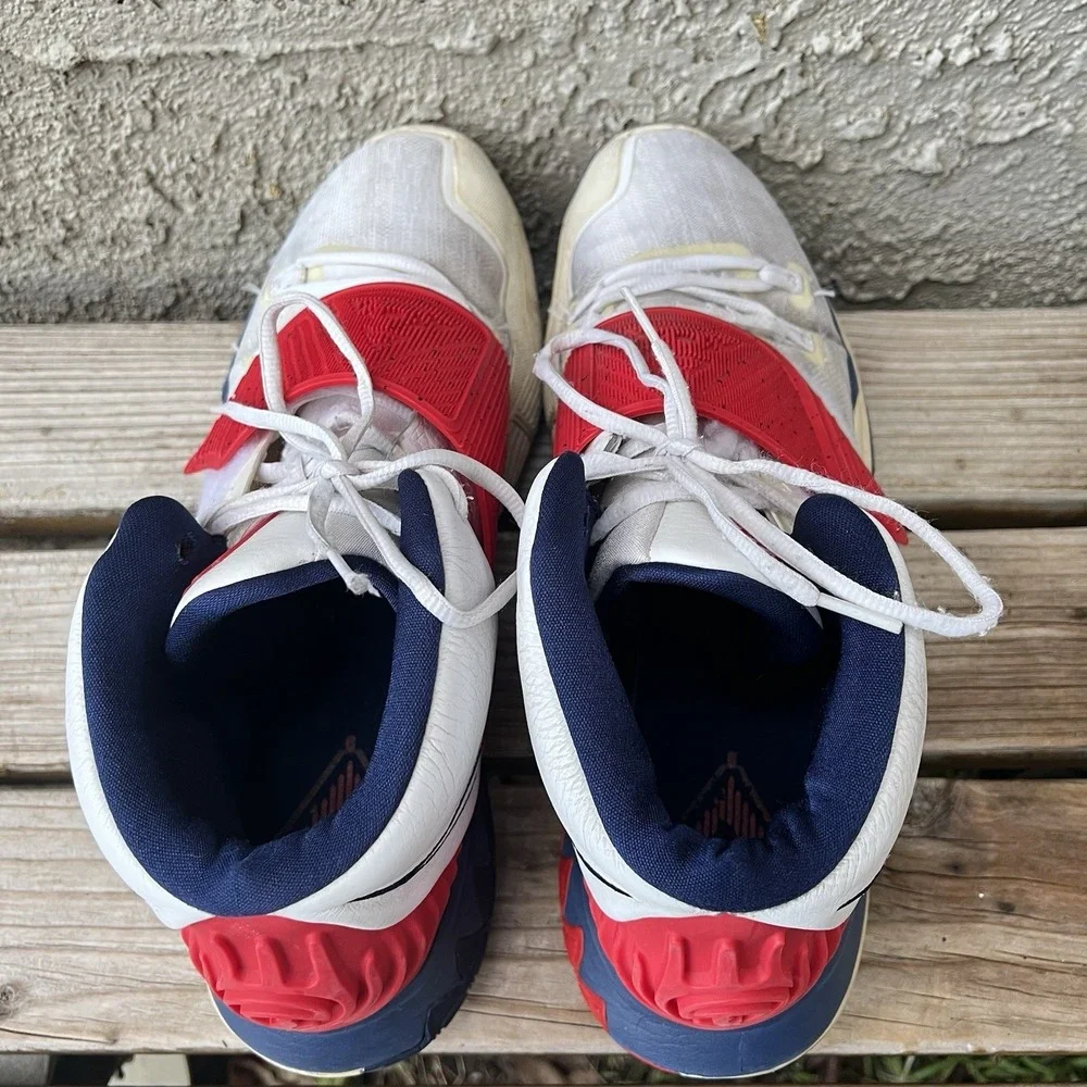 Nike Shoes Men Size 15 Kyrie 6 USA BQ4630-102 Sneakers White Red Blue